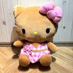 【新品・タグ付き】ハローキティ LLぬいぐるみ ピンクチェックのサムネイル