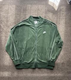 503 NIKEナイキ トラックジャケット ベロアグリーン　刺繍のサムネイル
