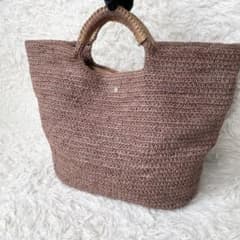 【テンモモママ】ヘレンカミンスキー ラフィアかごバッグ レザーハンドル テンモモママ様 専用】ヘレンカミンスキー ラフィアかごバッグ レザー
