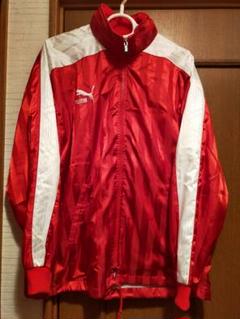 ビンテージ】PUMA 赤/白 ストライプ ウィンドブレーカー - メルカリ