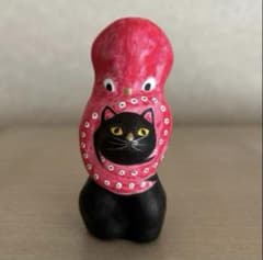 猫に蛸 【黒猫】相良人形 工芸品 郷土玩具 土人形 - メルカリ