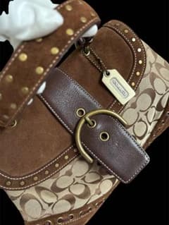 美品 COACH 限定商品 スエード スタッブラウン - メルカリ