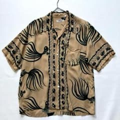 しーさん様専用】SUNSURF 金魚 総柄 アロハシャツ M相当 ベージュ