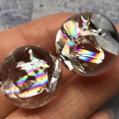 限定価格！大きめ！虹入り】天然石 アイリスクォーツ 水晶 丸玉11