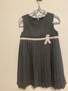 グレー プリーツドレス リボン付きのサムネイル