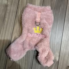 犬用フリース服 ピンク 王冠刺繍付きのサムネイル