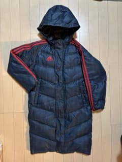 adidas フード付きネイビーベンチコートのサムネイル