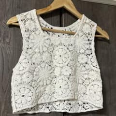 mystic/かぎ針風レースニット　ホワイトのサムネイル