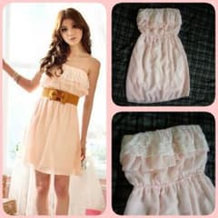 xxあちゅみんxx様♡専用出品♡新品♡シフォンレースベアワンピのサムネイル