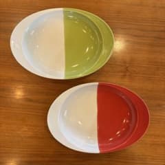 有田焼 匠の蔵 極上のカレー皿 パプリカ/キウイ ２枚セットのサムネイル
