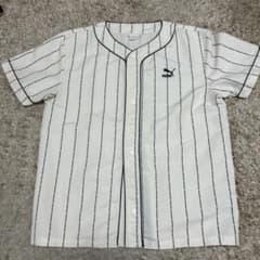 PUMA /プーマ　ストライプ ベースボールシャツ Lのサムネイル