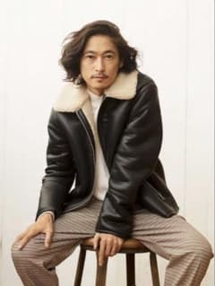 美品 ムートンジャケット フェイクレザー ブラック Sサイズ 窪塚洋介着用 窪塚洋介コラボ ムートンジャケット - メルカリ