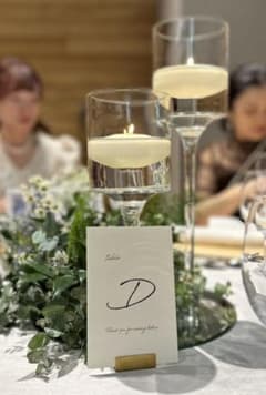 結婚式　テーブルナンバー　真鍮カードスタンド付きのサムネイル