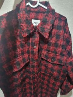 ZARA チェック柄 ツイードジャケットのサムネイル