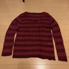 MICHEL KLEIN HOMME ボーダーカットソー ワインレッド 46のサムネイル