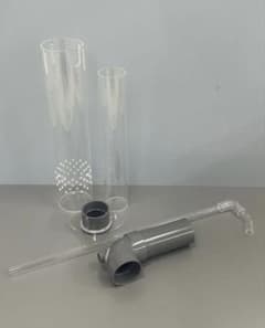 アクリル水槽オーバーフロー加工用 50A台座＋透明 三重管セット H450用