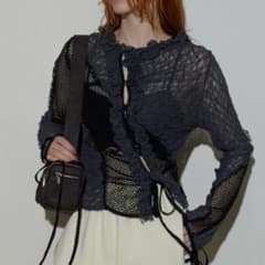 メゾンスペシャル　MAISONSPECIAL レースドッキングフリルカーディガンのサムネイル