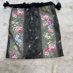 花柄 レース 巾着袋 ポーチのサムネイル
