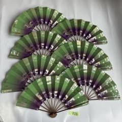 906)舞扇 7本セット 雲柄 緑 紫 金銀 煤竹 - メルカリ