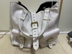 MULBERRY ホワイト トートバッグ ゴールド金具付き - メルカリ