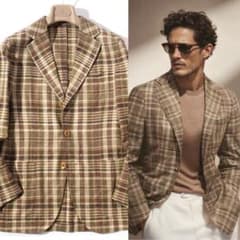 BOGLIOLI ボリオリ テーラード ジャケット シルク チェック 44 S