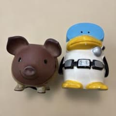 陶器製 昭和レトロ貯金箱 2点セット ブタ ペンギン - メルカリ