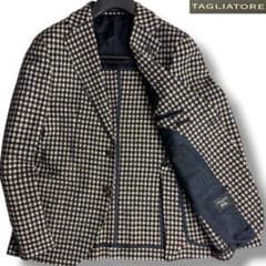 J6295 美品 タリアトーレ ブリッラ別注 ハウンドトゥース柄ジャケット 