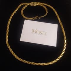 MONET　モネ　ゴールド　チェーン　ネックレス　チョーカ　細い　ビンテージ