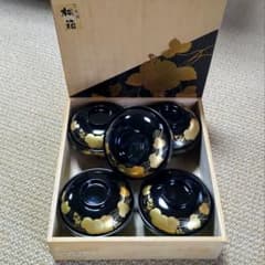 平安 吸物椀 蓋付き 会津塗 5客セット つた - メルカリ