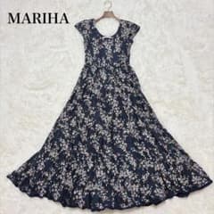 MARIHA マリハ（36）草原の虹のドレス ネイビー ティアード 花柄