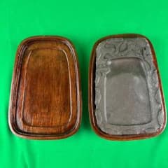 書道具 硯 彫刻 木製ケース 中古品 - メルカリ