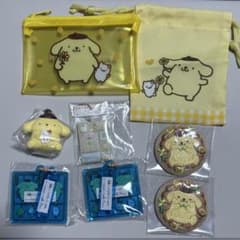 ポムポムプリン グッズセット ポーチ キーホルダー 刺繍缶バッジのサムネイル