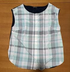 INDIVI ノースリーブ ブラウス チェック柄 40のサムネイル