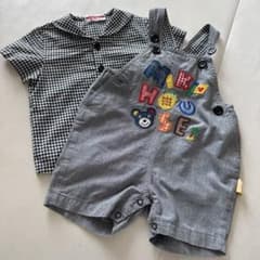 ミキハウス Tシャツ とオーバーオール80のサムネイル