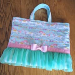 レッスンバッグ☆ユニコーン☆ミントグリーンのサムネイル