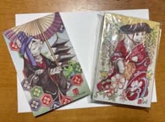 【非売品】ERICA WARD氏 着物猫イラスト御朱印帳2冊＋ポストカード2枚のサムネイル