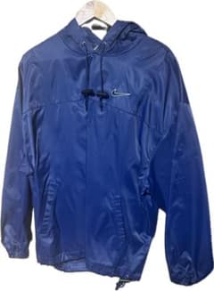 90s NIKE プルオーバーパーカー 刺繍 ネイビー XL ナイロンジャケット