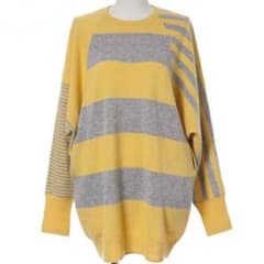【美品】Abel/アベル  3tone knit ボーダーワンピ/イエローのサムネイル