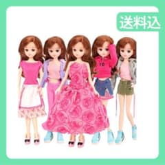 Barwa 22cm人形服 リカちゃん 5枚セット 可愛い手作り C11