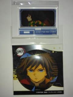 Demon Slayer: Kimetsu no Yaiba Giyu Tomioka Foil Stamped Can Badge - Infinity Castle Arc - vir Memories Mini Stand