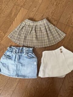 【ZARA】キッズ スカート チェック デニム ホワイトのサムネイル