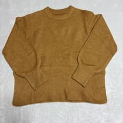 長袖ニット クルーネック ブラウン系　Fのサムネイル