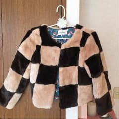 リリーブラウン正規品♡ブロックチェックファーコートのサムネイル