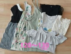 女の子120～130(140)　トップス&ワンピース&ロンパース　７点まとめうりのサムネイル