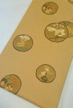美品】お洒落♪レアデザイン 袋帯 【正絹 六通】鱗 草花丸紋 - メルカリ