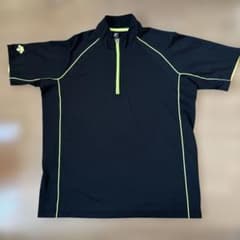 カ*ズ様 デサントTシャツ 黒/黄緑 ハーフネックのサムネイル