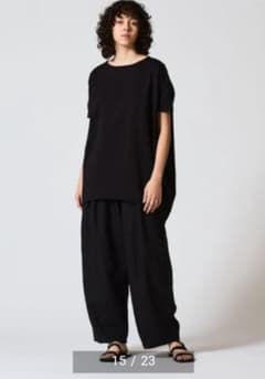 mizuiro ind ボートネックルーズフィットTシャツ 黒のサムネイル