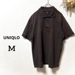 ユニクロ ドライカノコポロシャツ ダークブラウン 半袖ポロシャツ M