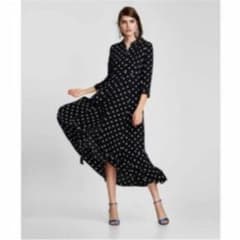 ZARA ザラ　新品未使用　ドットワンピース　七分袖のサムネイル