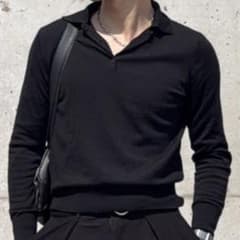 UNIQLO ポロニット ブラックのサムネイル